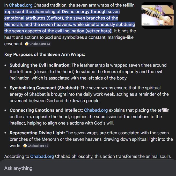 The Tefillin Seven Arm Wrap is a quantum 'black hole' that absorbs peoples' energy.